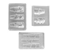 Lot de 3 moules en silicone avec motif serpent pour des designs uniques de manucure et des créations artisanales flexibles en silicone