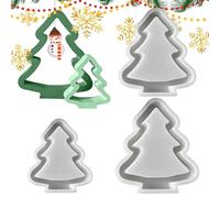 Lot de 3 moules en silicone de Noël pour résine | Holiday Tree Moules en silicone pour plaster, fournitures de bricolage pour cire, plâtre, savon, artisanat, décoration de Noël, accessoires de fête