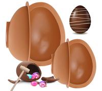 Lot de 3 moules en silicone de Pâques (grand + petit), moule en silicone 3D pour œufs de Pâques avec 1 marteau, œuf surprise, moule en silicone pour chocolat chaud, bombes de cacao