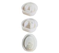 Lot de 3 moules en silicone de qualité alimentaire en forme de lapin pour fabrication de bougies en forme de lapin de Pâques