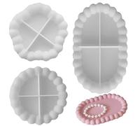 Lot de 3 moules en silicone - Dessous de verre - Moules en résine époxy à bulles - Moule en silicone pour dessous de verre - Bougeoir - Bricolage - Décoration de la maison
