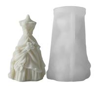 Lot de 3 moules en silicone en forme de fleur pour la fabrication de savons, fondants, décoration de gâteaux avec motifs romantiques et robe de demoiselle d'honneur