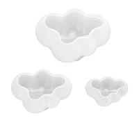 Lot de 3 moules en silicone en forme de nuages - Démoulage facile - Résistance à la déformation - Moules en résine époxy pour gâteaux, chocolats, savons, artisanat, pâtisserie