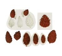 Lot de 3 moules en silicone en forme de pomme de pin pour décoration de gâteaux, fondants, biscuits, savons, sucre, pudding, chocolat, bonbons, desserts, bougies