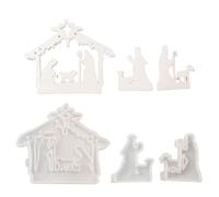 Lot de 3 moules en silicone faits à la main en forme de jésus religieux pour décoration d'intérieur