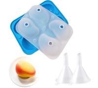 Lot de 3 moules en silicone mangue - Avec compte-gouttes - Pratique - Pour desserts DIY, chocolat et savon - Idéal pour les délices créatifs et les fêtes