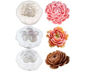 Lot de 3 moules en silicone pour bougie en forme de fleur, aromathérapie, savon, artisanat
