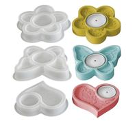Lot de 3 moules en silicone pour bougies en forme de bâton de cire époxy | Moules à fleurs en silicone pour fleurs, bougeoirs en résine, moules en forme de fleurs pour plâtre de cire maison