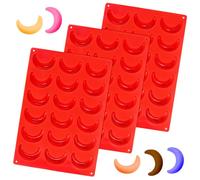 Lot de 3 moules en silicone pour croissants à la vanille - Moule à gâteau pour chocolats et biscuits