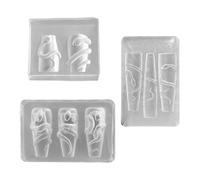 Lot de 3 moules en silicone pour nail art avec motif serpent complexe Outils d'art pour manucure Accessoires de manucure Moule à ongles en forme de serpent
