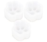 Lot de 3 Moules en Silicone pour Pattes de Chat avec Empreinte de Patte, Haute Élasticité pour Fondant et Résine Époxy, Opération Facile