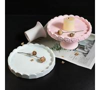 Lot de 3 moules en silicone ronds avec socle en forme de cœur - Assiette de coulée en silicone - Assiette ronde - Bougeoir pour artisanat et décoration (A)