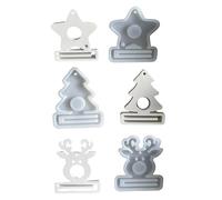 Lot de 3 moules en silicone sur le thème de Noël avec trou pour porte-monnaie, porte-monnaie, décoration de Noël à suspendre, pendentif en forme d'étoile