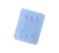 Lot de 3 moules multi-usages en silicone résistant à la chaleur, cuillère/fourchette pour la pâtisserie, la fabrication de savon, accessoire artistique, cuillère, fourchette, pâtisserie, moules pour