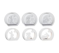Lot de 3 moules réutilisables en forme de lapin de Pâques