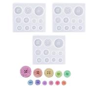 Lot de 3 moules ronds en silicone en forme de bouton pour loisirs créatifs, pendentifs, bijoux et porte-clés (10/12/15/20/25 mm)