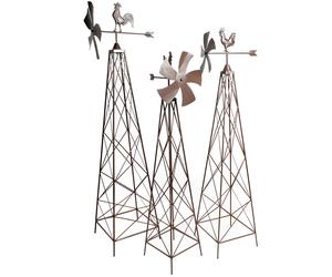 Lot de 3 moulins à vent Classeurs Grid Aids Garden Décoration extérieure Temps Hahn