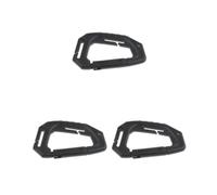 Lot de 3 mousquetons à ressort en plastique très résistant Noir 9 x 5,8 cm