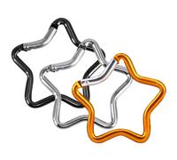 Lot de 3 mousquetons étoiles - Aluminium - Design créatif - Mousquetons ressort métal - Porte-clés - Boucles sac à dos - Accessoires bricolage camping