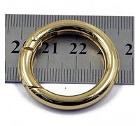 Lot de 3 mousquetons ronds à ressort en alliage plaqué or de 35 mm
