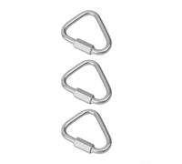 Lot de 3 mousquetons triangulaires robustes en acier inoxydable pour escalade et sports d'aventure, idéal pour la spéléologie et la lutte contre les incendies (3 pièces, 6 mm)