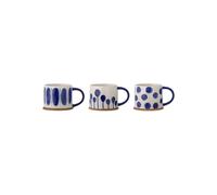 Lot de 3 mugs en grès bleu Linora