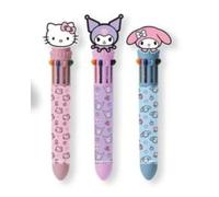 Lot de 3 Multicolore, 10 Couleurs Thème Hello Kitty Stylo sur Toppers Personnages Set Papeterie, Cadeau Anime