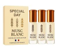 Lot de 3 Musc Tahara Blanc 3ml - Crème de Parfum Femme Non Diluée | Musc Intime Femme | Parfum Pheromone Naturel | Déodorant Intime Longue Tenue (3x3ml, original)