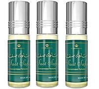 LOT DE 3 MUSCS PARFUMS SAAT SAFA DE AL REHAB - 6ML NOTES: Oud, Boisé, Rose, Terreux, Floral, Chaud