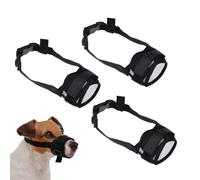 Lot de 3 muselières pour chiens de taille moyenne, noires, avec fermeture , protection anti-appât poison réglable, pour éviter les morsures, les aboiements et la mastication, pour chiens de taille