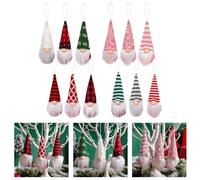 Lot de 3 nains de Noël en peluche sans visage parfaits pour sapin de vacances et décoration de la maison (C)