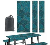 Lot de 3 nappes rectangulaires avec élastiques - 76,2 x 182,9 cm - Nappe de table de pique-nique avec bords élastiques - Nappe décorative pour l'extérieur, le jardin, le camping - Avec sac avec cordon