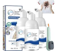 Lot de 3 nettoyants en mousse sèche pour vêtements, doudounes, agent de nettoyage à sec pour les taches d'huile de vêtements, pour tissus et manteaux en duvet, nettoyage instantané