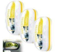 Lot de 3 nettoyants pour vitres de voiture - 120 ml chacun - Brosse de nettoyage pour film d'huile - Avec éponge - Pour une vision claire et anti-buée
