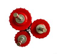 Lot de 3 nettoyeurs de tuyaux en cuivre pour perceuse électrique, brosse de nettoyage de tube de 6,35 mm, tige hexagonale pour la préparation de la soudure, outil de plomberie, 3/9 pièces de 1,9 cm