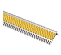 Lot de 3 Nez de Marche Escalier, Nez de Marche Aluminium, Protections de Bord Antidérapantes avec Bandes Antidérapantes en Caoutchouc pour Intérieur et Extérieur(Yellow,7x2.1 cm/2.76x0.83 in)