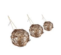 Lot De 3 Nids Tissés pour Colibris Accessoires pour Nids d'oiseaux Matériaux pour Nichoirs Faits À La Main Nids pour Colibris À Suspendre en Bois Marron