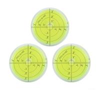 Lot de 3 niveaux à bulle circulaires de 66 mm pour niveau avec graduation, outil de mesure fluorescent, jaune/vert