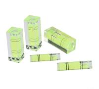 Lot de 3 niveaux cylindriques carrés et 2 niveaux cylindriques, niveau à bulle en acrylique pour mesure horizontale, G 40 x 15 x 15 mm