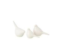 Lot de 3 Oiseaux Déco Porcelaine Envol 18 cm Blanc