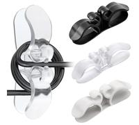 Lot de 3 Organisateur de Câble pour Appareils de Cuisine, Range Câble Adhésif en TPR pour Robot Pâtissier, Machine à Café, Air Fryer, Rangement Câble Électrique - Blanc, Noir, Transparent