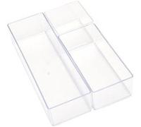 Lot de 3 Organisateurs de Tiroir "Cosmétique" 22cm Transparent Transparent