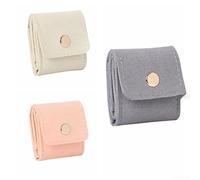 Lot de 3 organiseurs de bijoux de voyage avec pochette pliable compacte avec plusieurs compartiments pour un rangement organisé, fabriqué à partir de matériau microfibre résistant à l'usure