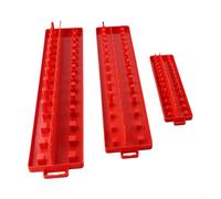 Lot de 3 organiseurs de clés à douille pour douilles d'entraînement 1/4", 3/8", 1/2", rangement de 176 tailles avec étiquetage métrique et SAE, manchon en plastique ABS