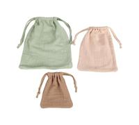 Lot de 3 organiseurs essentiels pour bébé avec cordon de serrage, poches de rangement en crêpe pour couches, jouets et usage quotidien, solution de rangement multifonction pour chambre d'enfant