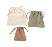 Lot de 3 organiseurs essentiels pour bébé avec cordon de serrage, poches de rangement en crêpe pour couches, jouets et usage quotidien, solution de rangement multifonction pour chambre d'enfant