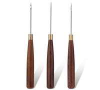 Lot de 3 outils d'alêne, crochet creux pour la couture du cuir, poinçon, poinçon, réparation de chaussures