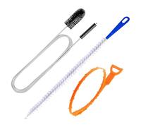 Lot de 3 outils de débouchage de canalisation, comprend une brosse de nettoyage de tuyau en nylon à double extrémité de 155 cm, une brosse de débouchage d'évier de 45 cm et un extracteur de poils de