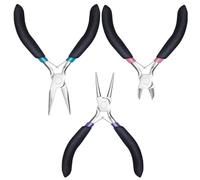 Lot de 3 outils de fabrication de bijoux - Pince coupante à bec rond - Outil de réparation de bijoux
