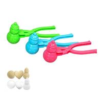 Lot de 3 outils de fabrication de boules de neige avec poignée, kit de fabrication de boules de neige, moule à boules de neige, jouets de neige, pour extérieur, intérieur, hiver, lutte contre les